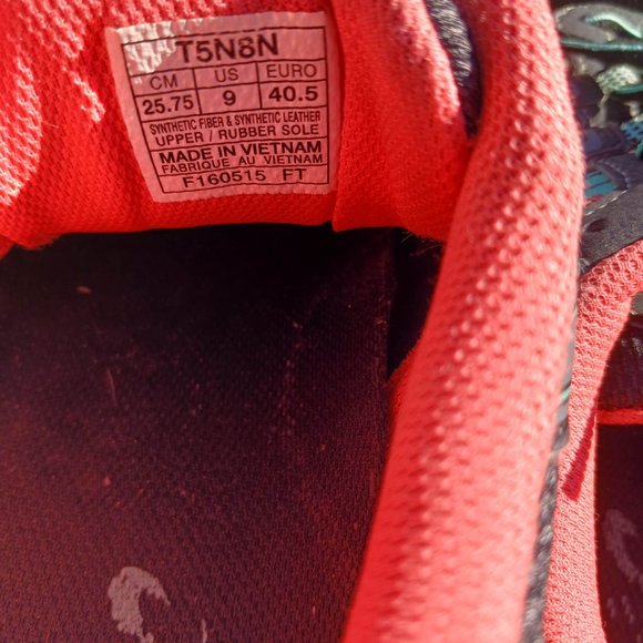 Asics Size 9 Black Orange men's Sneaker Shoes - Picture 8 of 11